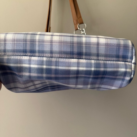 MEIDUOLA YYDS SHOULDER BAG BLUE PLAID WITH METALLIC THREADS - Picture 2 of 7